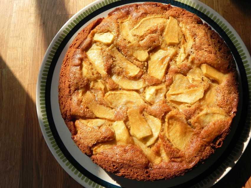 Пирог на йогурте с яблоками в духовке простой рецепт с фото пошагово и видео - 1000.menu