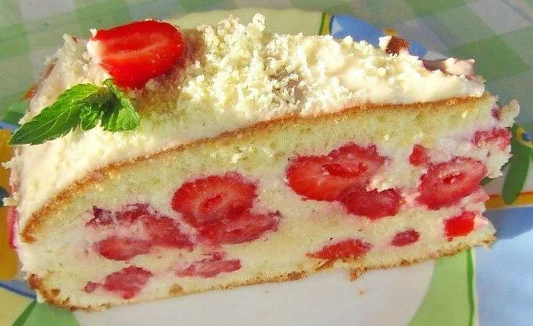 Бисквитный торт с малиной рецепт с фото - 1000.menu