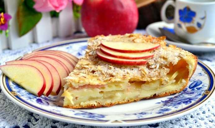 Пошаговый рецепт заливного пирога с яблоками