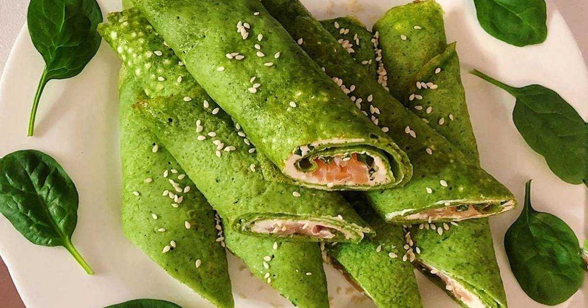 Зеленые блины со шпинатом рецепт с фото и видео
