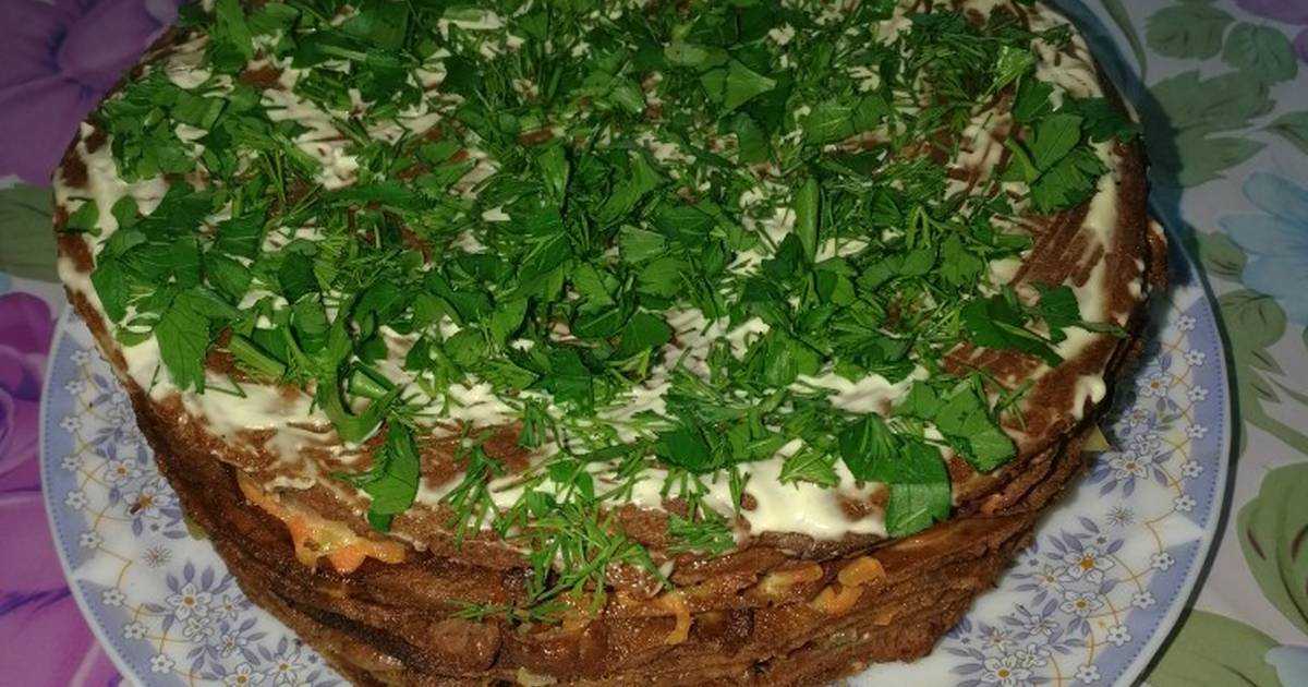 Торт из куриной печени с сыром, майонезом и зеленью рецепт с фото пошагово - 1000.menu