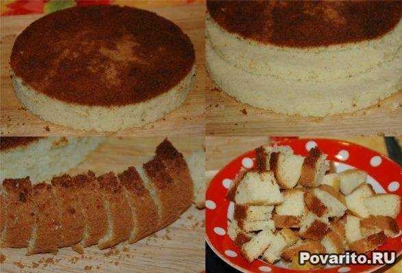 Пошаговый рецепт приготовления бисквитного торта с заварным кремом