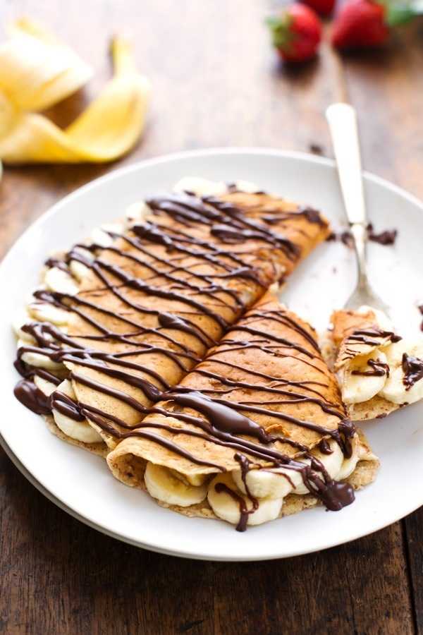 Блины с бананом и шоколадом: лучший пошаговый рецепт с фото