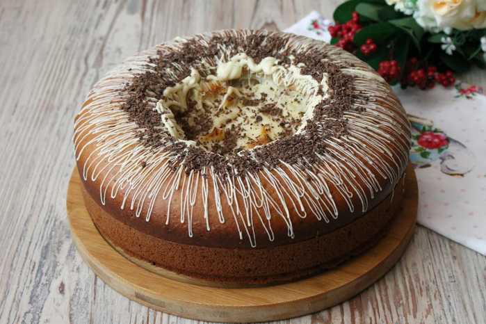 Торт вулкан. рецепт с пошаговым фото с заварным кремом, грецким орехом, клубникой