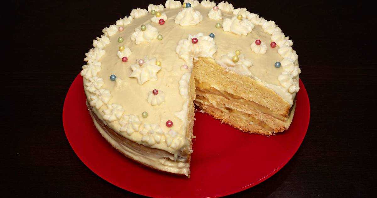 Бисквитный торт с заварным кремом