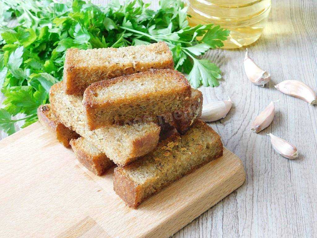 Гренки из белого хлеба — пошаговый рецепт с фото