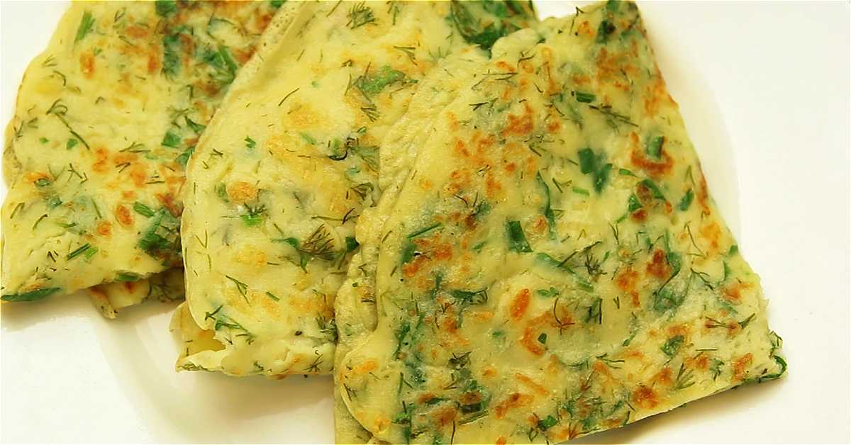 Вкуснейшие блины с сыром и зеленью – отличная идея для несладкой домашней выпечки