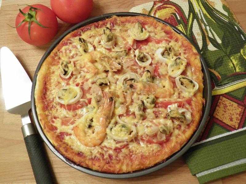 Пицца с колбасой и грибами на дрожжевом тесте рецепт