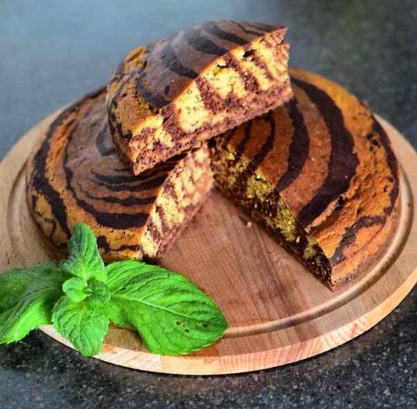 Торт зебра на кефире - рецепт для духовки и мультиварки