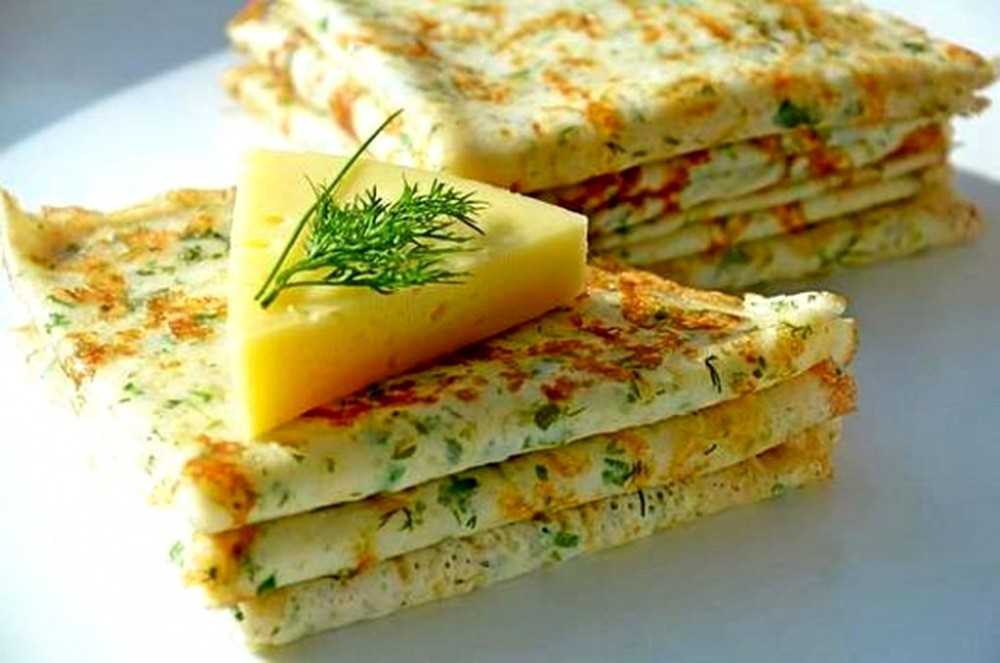 Сырные блины с зеленью - рецепт просто, быстро и вкусно