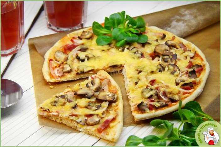 Пицца с грибами. рецепт приготовления в домашних условиях в духовке с фото
