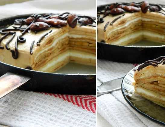 Блинный торт со сгущенкой рецепт с фото пошагово - 1000.menu