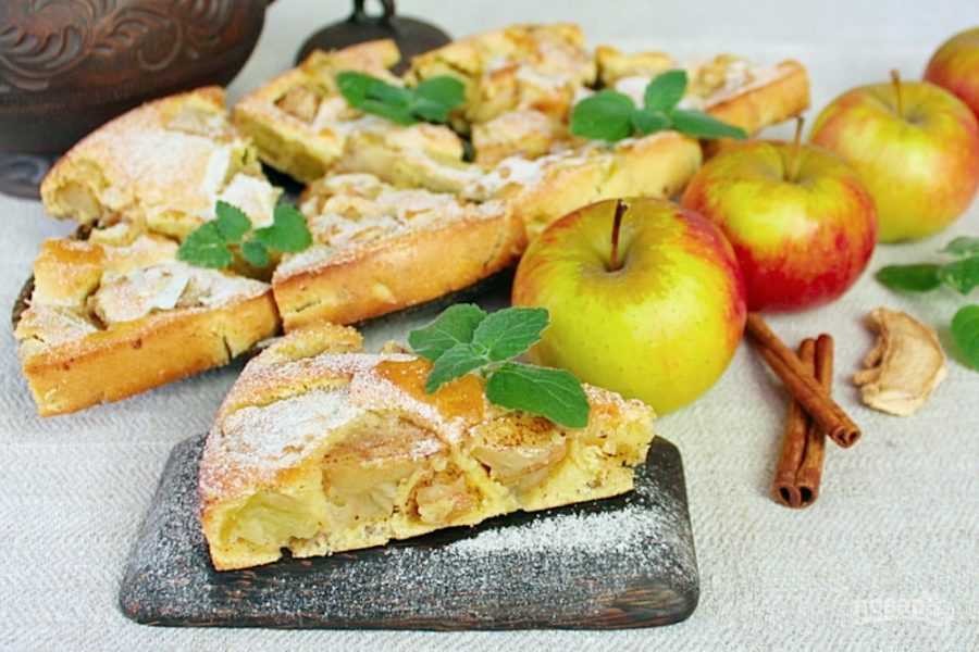 Шарлотка на кефире с яблоками рецепт с фото пошагово в духовк | еда на столе