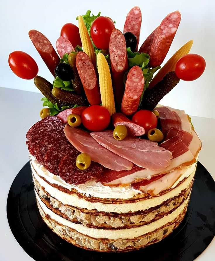 Закусочный торт наполеон праздничный