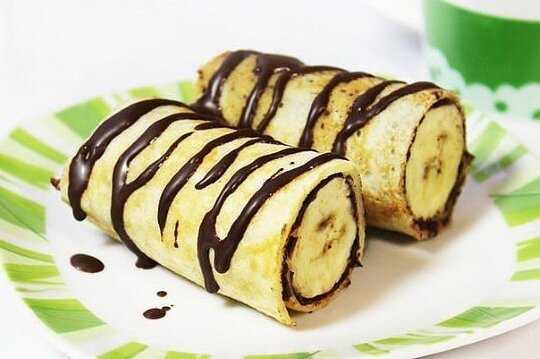 Рецепт блинчиков с бананом и шоколадом