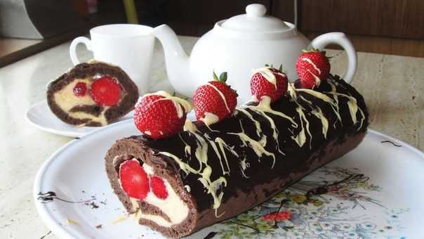 Бисквитный шоколадный рулет - 86 рецептов: рулет | foodini
