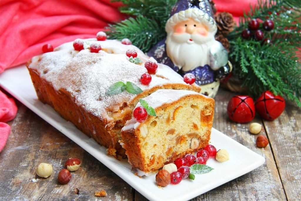 Рождественский пирог с сухофруктами и орехами