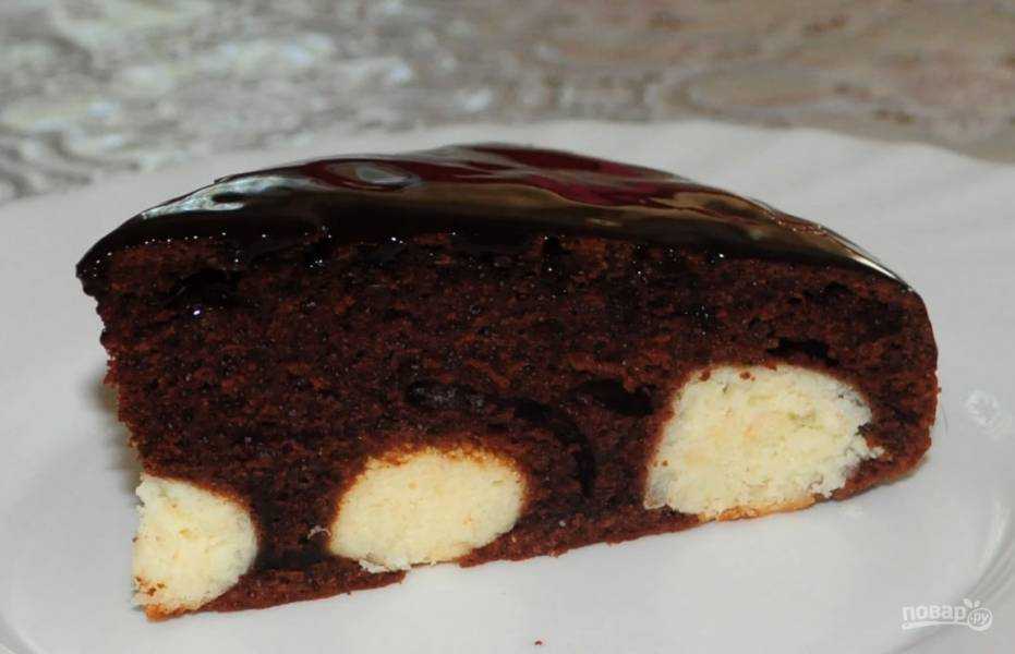 Шоколадный пирог с творожными шариками – пошаговый рецепт