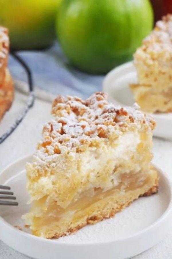 Насыпной пирог яблочно творожный рецепт с фото - 1000.menu
