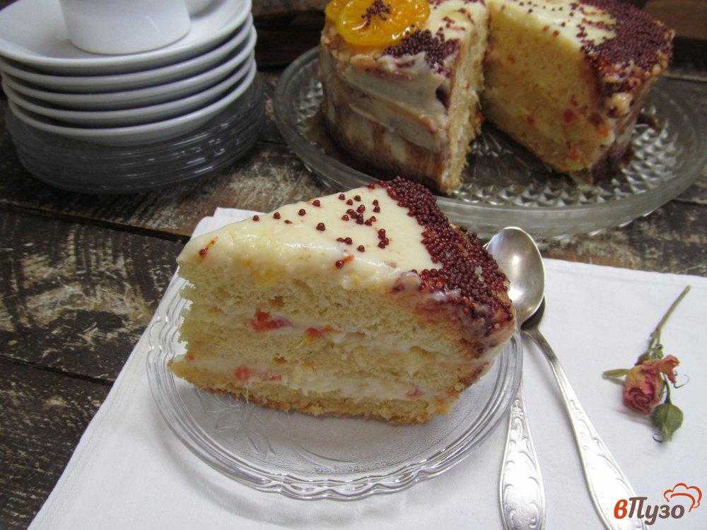Бисквитный торт с заварным кремом
