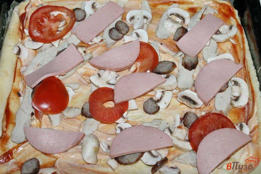 Заливная пицца на кефире в духовке