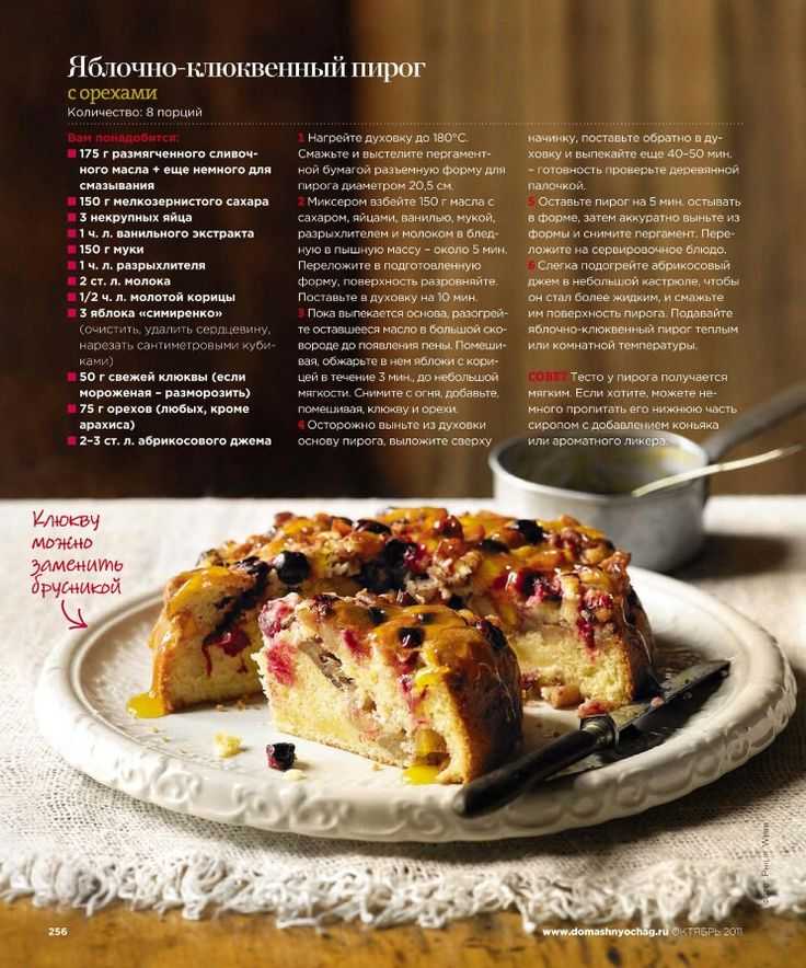 Пирог с яблоками и клюквой – 7 рецептов ароматного лакомства