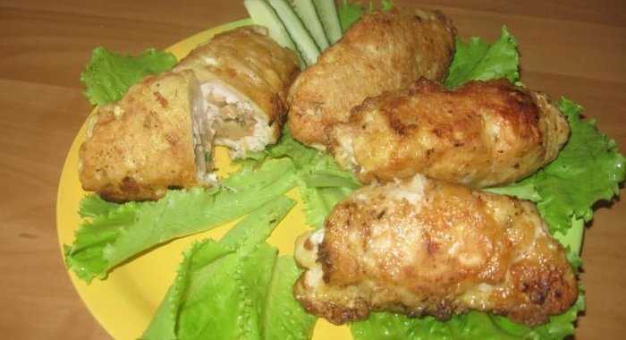Рецепт куриных бедрышек фаршированных грибами под сыром в духовке пошагово с фото