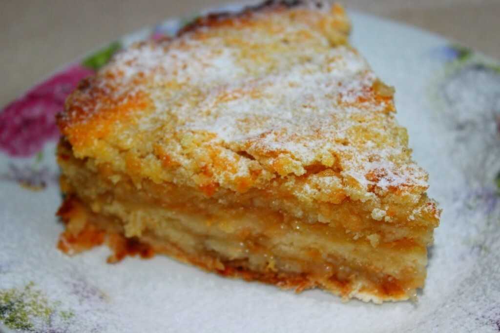 Постный насыпной пирог с яблоками рецепт с фото - 1000.menu