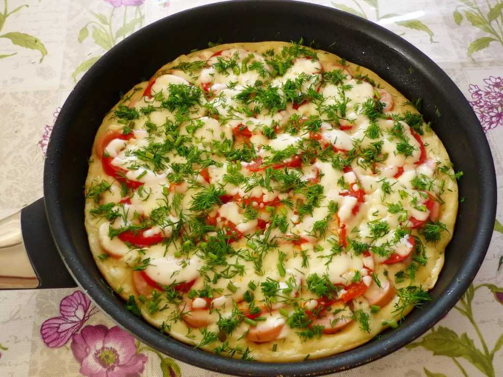 Быстрая пицца на сковороде за 10 минут — 4 пошаговых рецепта