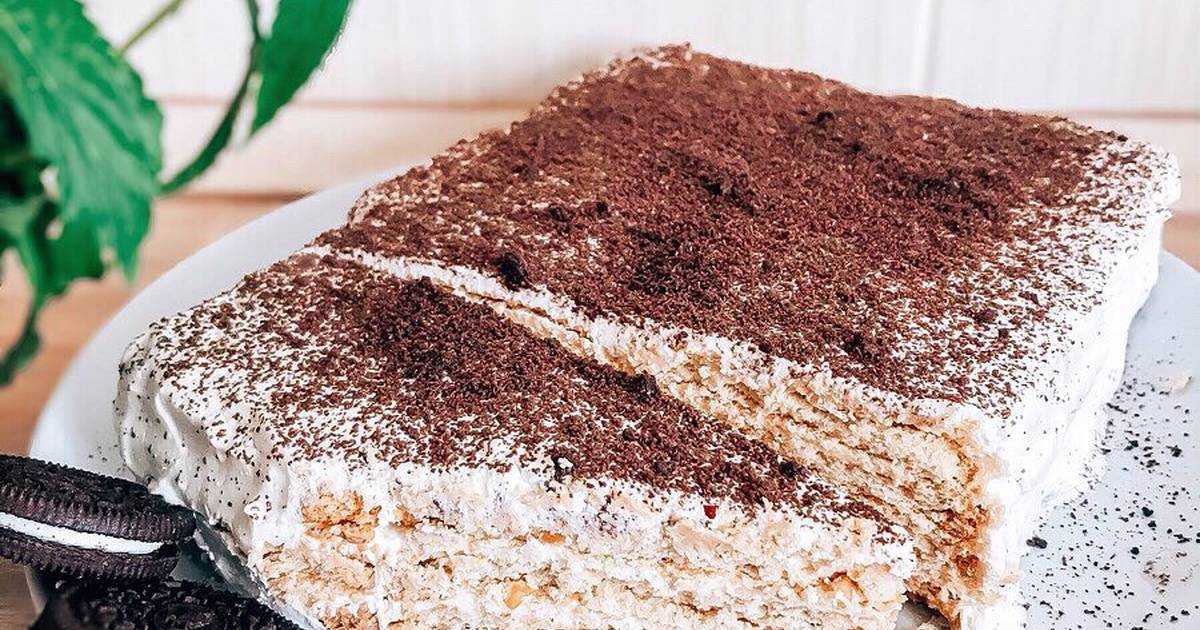 Творожно-сметанный торт без выпечки: рецепт пошагово с фото
