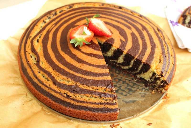 Бисквитный торт зебра рецепт с фото - 1000.menu