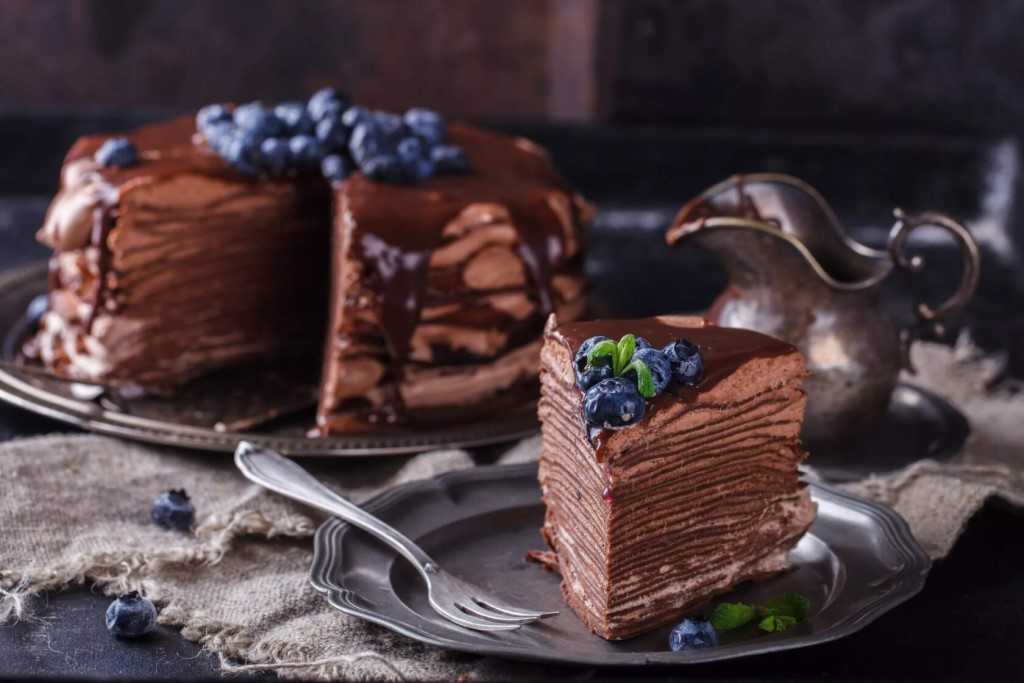 Блинный шоколадный торт – рецепт