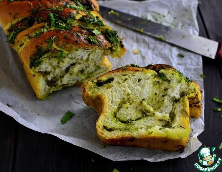 Хлеб с зеленью и чесноком в духовке постный рецепт с фото - 1000.menu