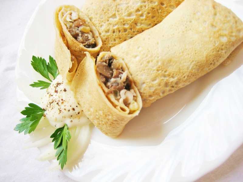 Блины с грибами и сыром рецепт с фото пошагово - 1000.menu