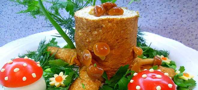 Закусочный блинный торт лесной пенёк рецепт с фото пошагово - 1000.menu