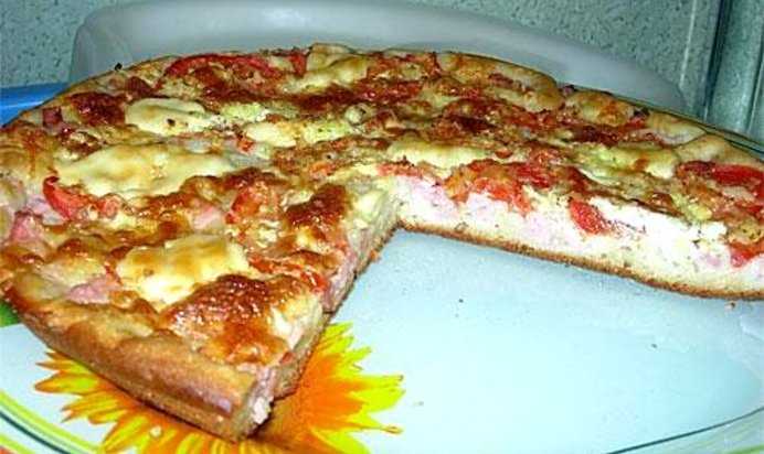 Пицца на сковороде на кефире за 10 минут рецепт с фото пошагово - 1000.menu