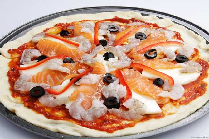 Готовим пиццу с красной рыбой на дрожжевом тесте: поиск по ингредиентам, советы, отзывы, пошаговые фото, подсчет калорий, удобная печать, изменение порций, похожие рецепты