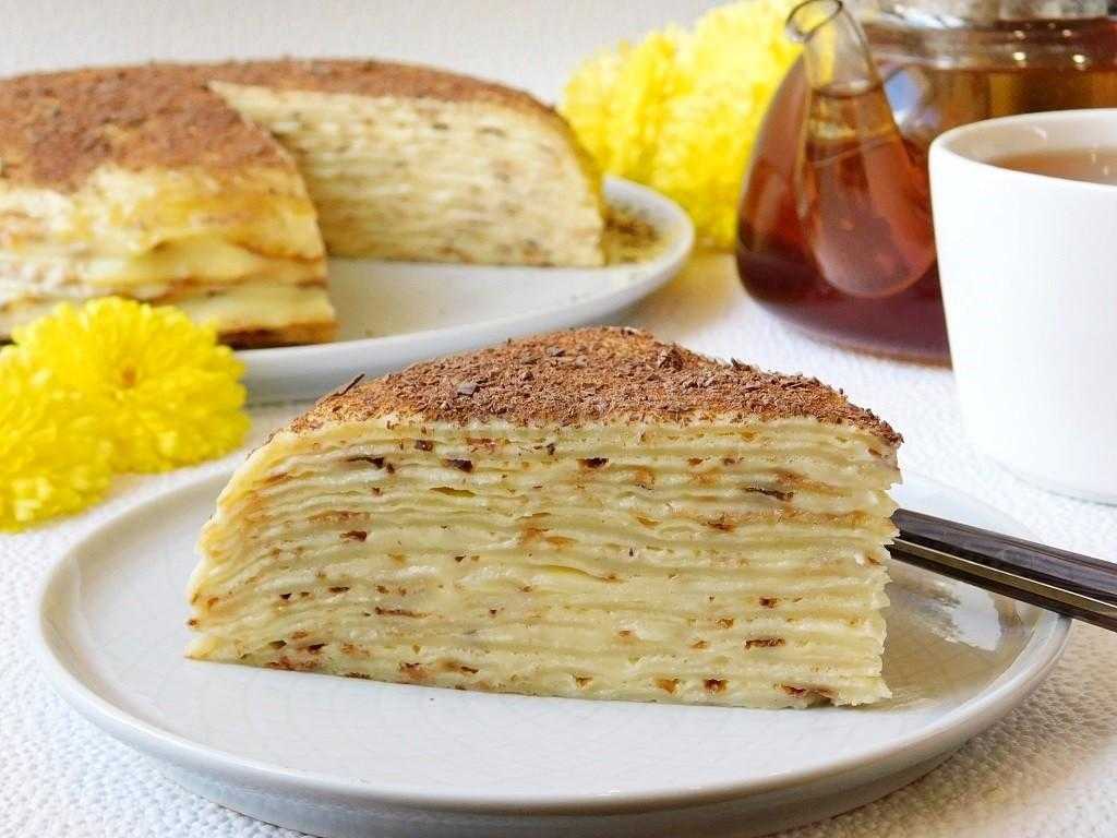 Блинный торт с заварным кремом — пошаговый рецепт с фото