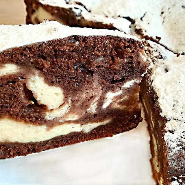 Мраморный пирог с творогом -пошаговый рецепт с фото