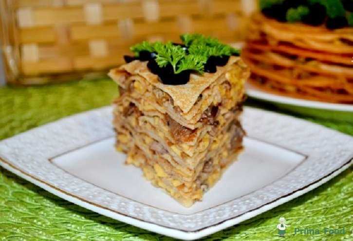 Блинчатый пирог с грибами - 20 рецептов: блинчики | foodini
