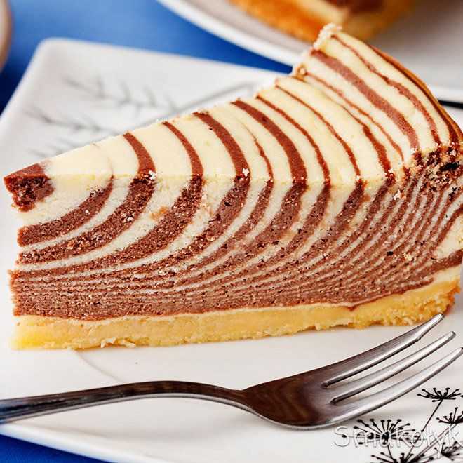 Торт «зебра» — полосатая вкуснятина (рецепт на кефире)