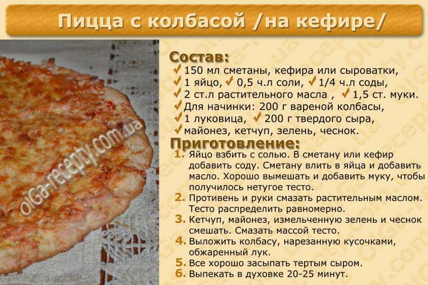 Тесто для пиццы без дрожжей – 10 рецептов приготовления с пошаговыми фото