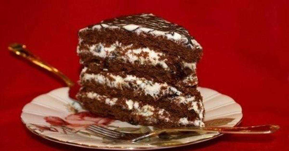 Торт с черносливом и сметанным кремом - рецепт с фото пошаговый