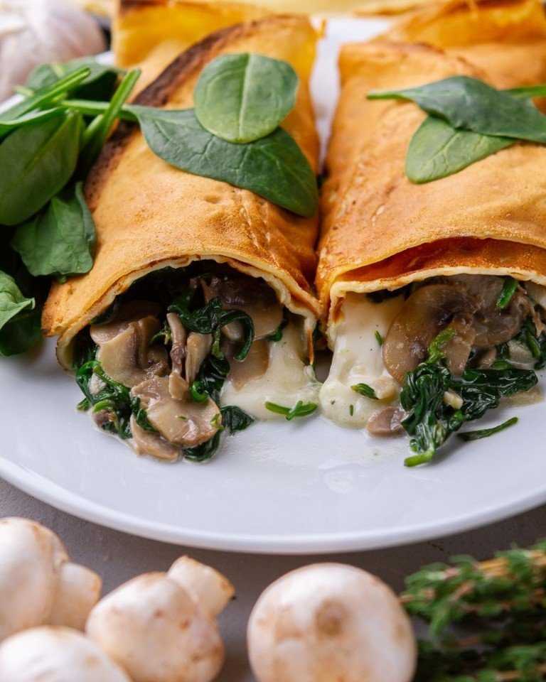 Закусочные блинчики с грибами, яйцом и сыром. – пошаговый рецепт с фотографиями