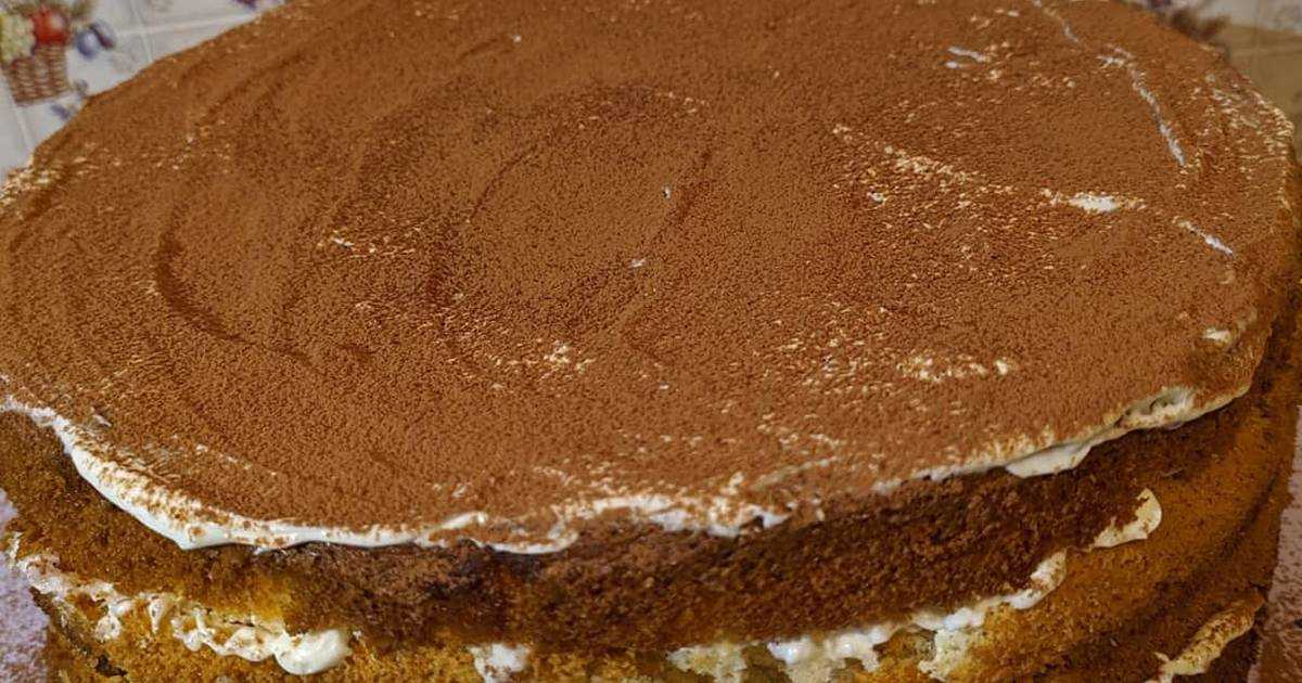 Бисквитный торт с заварным кремом — пошаговый рецепт с фото