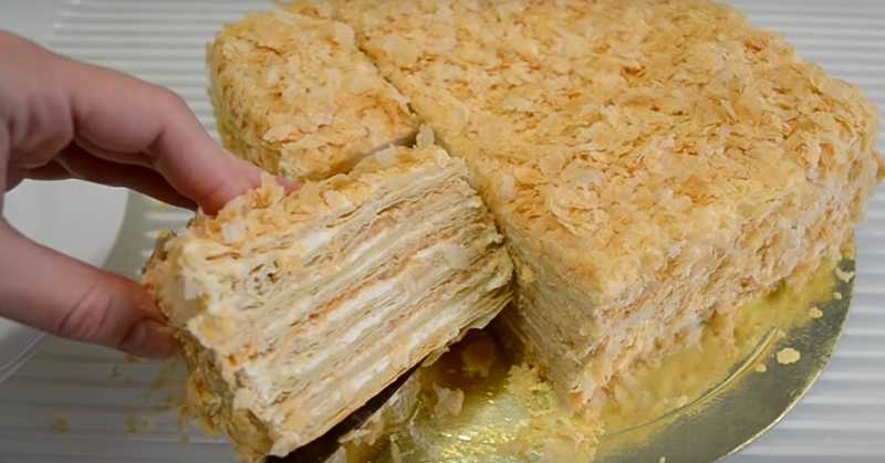 Ванильный торт наполеон из слоеного теста с орехами рецепт с фото пошагово - 1000.menu