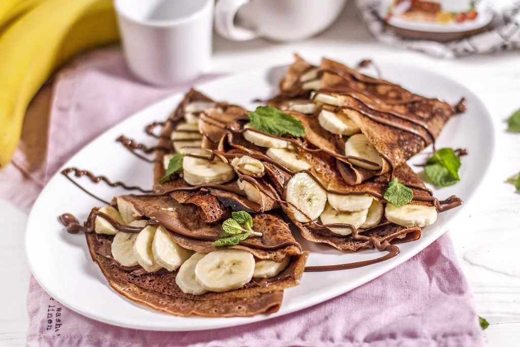 Блины с бананом и шоколадом – рецепт с пошаговым фото