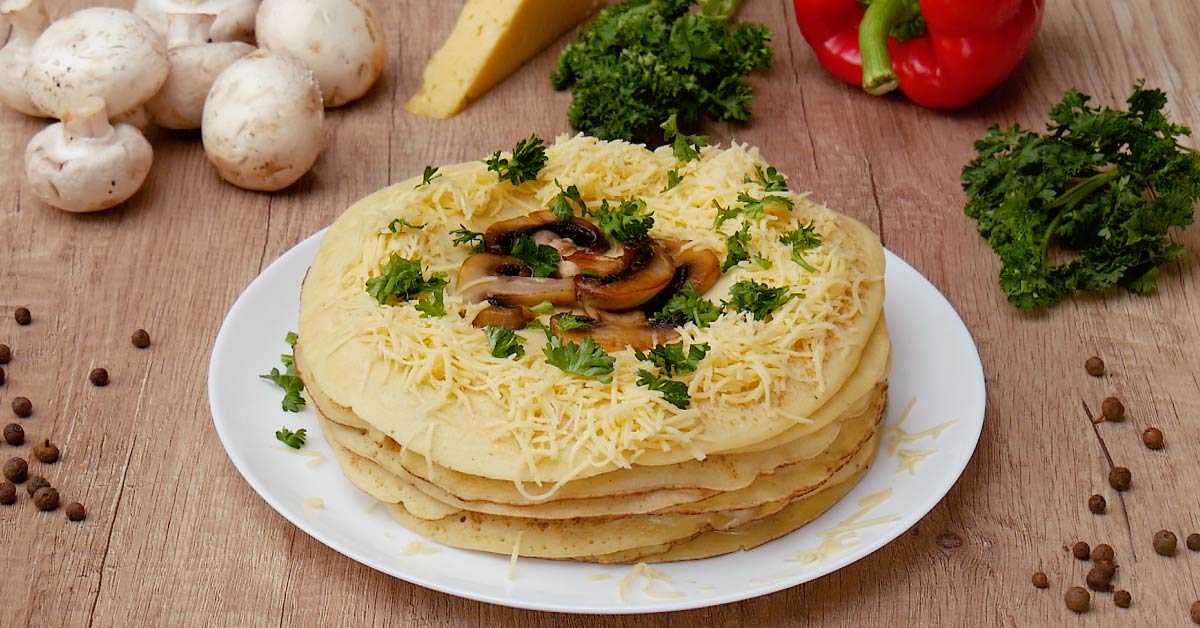 Блинный пирог с курицей и грибами улитка рецепт с фото пошагово - 1000.menu