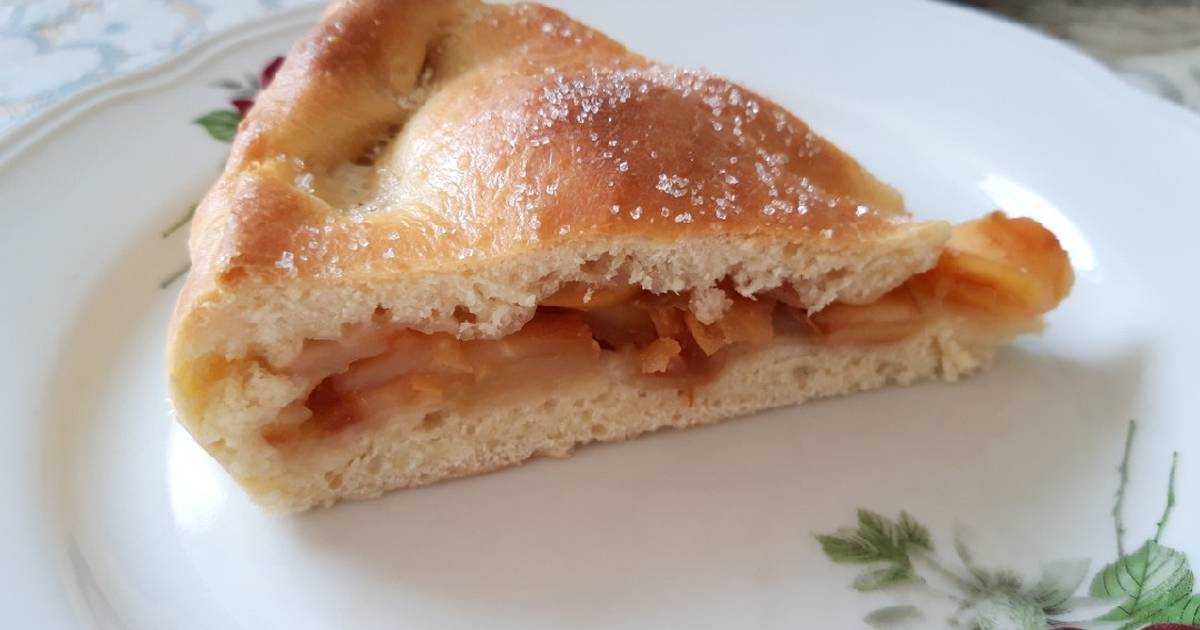 Яблочный пирог из дрожжевого теста на постном масле