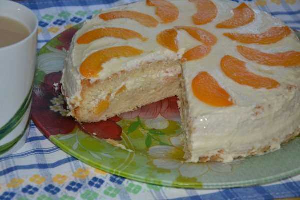 Рецепты бисквитный торт с творожным кремом